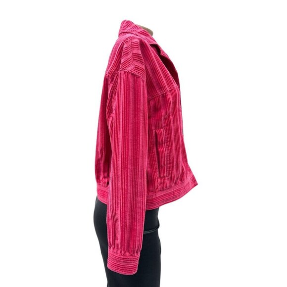Cabi Cheeky‎ Topper Pink Corduroy Jacket #4124 Long Sleeve Button Front Women XS - Picture 12 of 12